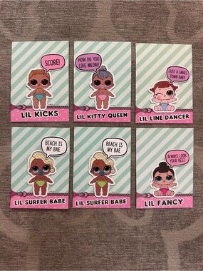 L.O.L. Surprise! (6) Lil Sisters Collector Cards